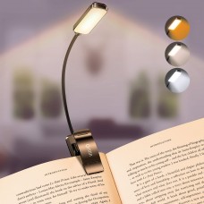 gritin 9 LED Rechargeable Book Light for Reading in Bed - Eye caring 3 color Temperatures,Stepless Dimming Brightness,80 Hrs Run