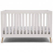 Delta Children Essex 4-in-1 Convertible Baby Crib, Bianca White with Natural Legs