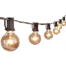 Brightown Outdoor String Lights 25 Feet G40 Globe Patio Lights with 27 Edison Glass Bulbs(2 Spare), Waterproof Connectable Hanging Light f