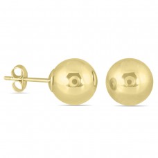 szul.com 10K Yellow Gold 8mm Ball Stud Earrings