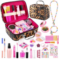 Smallzi Kids Makeup Kit for Girls 3-12 Year Old, Washable Makeup Set Toy, 28PCS Real Makeup Set, Safe & Non-Toxic Little Girls Makeup Ki