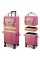 thinkstar Red Gold Makeup Train Case Lockable Rolling Cosmetic Trolley Storage