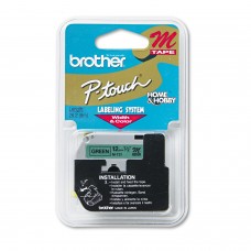 Brother BRTM731 M Series Tape Cartridge for P-Touch Labelers, 1/2'w, Black on Green