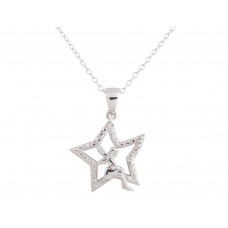 Gem And Harmony Fairy Pendant Necklace with Diamond Accent in Sterling Silver with Chain