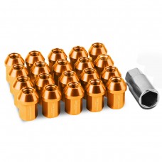 DNA Motoring LN-ZTL-9018-15-OR 20-Piece M12 x 1.5 Aluminum Alloy Wheel Lug Nuts + Deep Drive Extension (Orange)