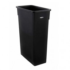 winco slender trash can, 23-gallon, black