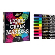 Bandle B. Liquid Chalk Markers - 8 Vibrant colors, erasable, non-toxic, water-based, reversible tips, bright colors for kids & adults