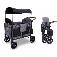 WONDERFOLD W4 Luxe Quad Stroller Wagon Featuring 4 High Face-to-Face Seats with Magnetic Buckle 5-Point Harnesses and Adjustable