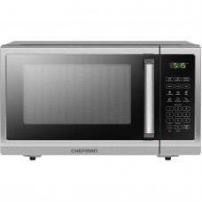 chefman countertop microwave oven 0.9 cu. ft. digital stainless steel microwave 900 watt with 6 presets, eco mode, mute optio