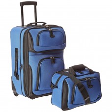 GCP Products Traveler Rio Rugged Fabric Expandable Carry-On Luggage Set, Royal Blue, 2-Piece