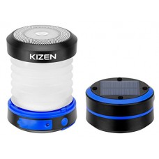 Kizen Solar Powered LED Camping Lantern - Solar or USB Chargeable, Collapsible Space Saving Design, Emergency Power Bank,