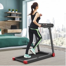 Costway SuperFit Folding Electric Treadmill Compact Walking Running Machine w/APP Control Speaker Red