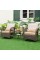 Tangkula 3Piece Patio Swivel Rocker Set Wicker Swivel Rocking Chairs wTempered Glass Coffee Table 360 Swiveling Smooth Roc