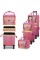 thinkstar Red Gold Makeup Train Case Lockable Rolling Cosmetic Trolley Storage