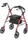 Drive Medical 10257RD-1 Four Wheel Rollator with Fold Up Removable Back Support, Red