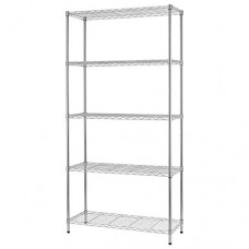 BestOffice NSF Wire Shelf Metal 5 Shelf Wire Shelving Unit Garage Large Storage Shelves Heavy Duty Height Adjustable Utility Commercial