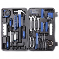 Great Choice Products 148Piece Tool Set General Household Hand Tool Kit With Plastic Toolbox Storage Case Blue