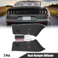 Unique Bargains 2 Pcs Car Rear Bumper Diffuser for Ford for Mustang GT 2018 2019 2020 Black