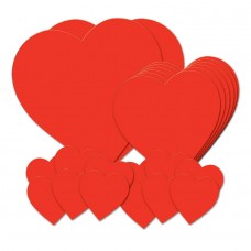 Beistle Club Pack of 240 Red Valentine Heart Cutout Decorations 12'