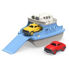 Green Toys Ferry Boat with Mini Cars Bathtub Toy, Blue/White, Standard