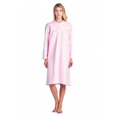 casual Nights Womens Flannel Floral Long Sleeve Sleepwear Nightgown Pink 3XLarge