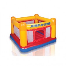 Intex Inflatable Jump-O-Lene Playhouse Trampoline Bounce House for Kids Ages 3-6 Pool Red/Yellow, 68-1/2' L x 68-1/2' W x 44' H