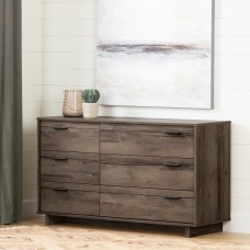 South Shore Fynn 6-Drawer Double Dresser- Fall Oak