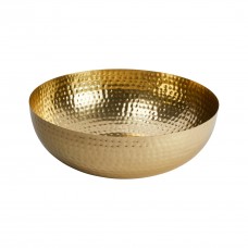 Creative Co-Op Round Hammered Metal Bowl, Gold Finish, 14'