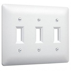 taymac 4440w paintable triple toggle light switch wall plate cover, white, 3-gang