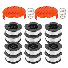 RONGJU 16 Pack Weed Eater Replacement Parts for Black&Decker AF-100, 12 Pack 30ft 0.065' String Trimmer Line Replacement Spools