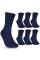 Special Essentials 6 Pairs Non-Binding Navy Cotton Diabetic Crew Socks With Extra Wide Top For Men and Women Navy 13-15