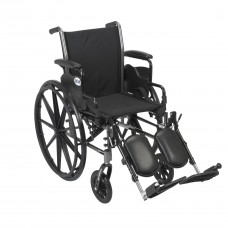 Drive Medical Cruiser III Light Weight Wheelchair with Flip Back Removable Arms, Desk Arms, Elevating Leg Rests, 18' Seat