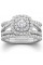 Pompeii3 1 1/4 Ct Three Ring Diamond Cushion Halo Engagement Wedding Band Set White Gold