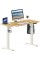 SHW Electric Height Adjustable Standing Desk with Hanging Hooks and cable Management, 48 x 24 Inches, Oak