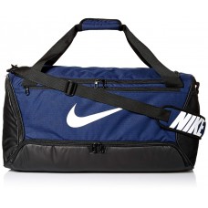 Nike Brasilia Training Medium Duffle Bag Durable Bag for Women Men with Adjustable Strap Midnight NavyBlackWhite