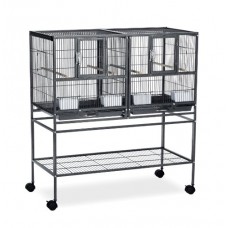 Prevue Pet Products F070 Hampton Deluxe Divided Breeder Cage with StandBlack Hammertone12