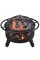 Teamson Home 30' Outdoor Round Wood Burning Fire Pit with Accessories, Black