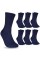 Special Essentials 6 Pairs Non-Binding Navy Cotton Diabetic Crew Socks With Extra Wide Top For Men and Women Navy 13-15