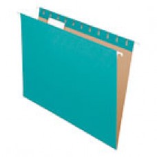 Pendaflex Colored Hanging Folders, Letter Size, 1/5-Cut Tab, Aqua, 25/Box