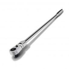 Powerbuilt 1/2 Inch Drive 72 Tooth Pro Tech 17 Inch Long Reach Flex Head Ratchet with Contour Handle - 649955