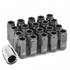 DNA Motoring LN-ZTL-9015-15-GM 16-Piece M12 x 1.5 Aluminum Alloy Wheel Lug Nuts + 4 x Lock Nut + 1 x Lock Nut Key (Gun Metal)