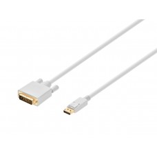 Monoprice Video Cable - 6 Feet - White | 28AWG DisplayPort to DVI Cable