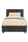 Dorel Dakota Twin Platform Faux Leather Upholstered Bed - Black