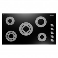 Cosmo 36 in. Electric Ceramic Glass Cooktop with 5 Burners, Dual Zone Elements, Hot Surface Indicator Light and Control Knobs