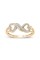 Amouria 10K Yellow Gold 1/8Ct TDW Diamond Twin Heart Ring (H-I, I2)