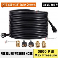 iMeshbean 100 FT Pressure Washer Hose 1/4' Replacement Power Wash Hose with Quick Connect