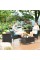 Costway 4PCS Outdoor Patio PE Rattan Wicker Table Shelf Sofa Furniture Set With Cushion