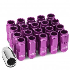 DNA Motoring LN-ZTL-9015-125-PP 16-Piece M12 x 1.25 Aluminum Alloy Wheel Lug Nuts + 4 x Lock Nut + 1 x Lock Nut Key (Purple)