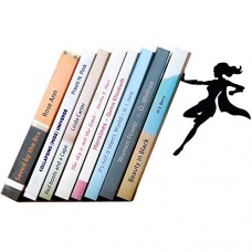 Artori Design Book Ends - Black Metal Superhero Bookend - Unique Gifts for Women - Cool Heroine Book Stopper - Book Holder