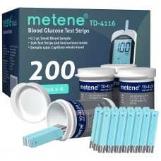 Metene TD-4116, 200 Count Test Strips for Diabetes, Use with metene TD-4116 Blood Glucose Monitor Only